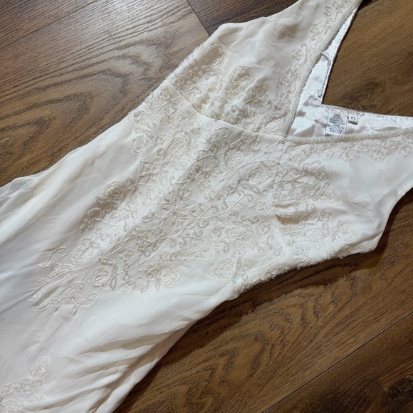 Vintage 100% Silk Beaded Dress Vintage Wedding Dress Vintage Silk Beaded Wedding - Picture 3 of 17